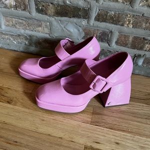 Sabrina Carpenter Pink Mary Jane Platforms